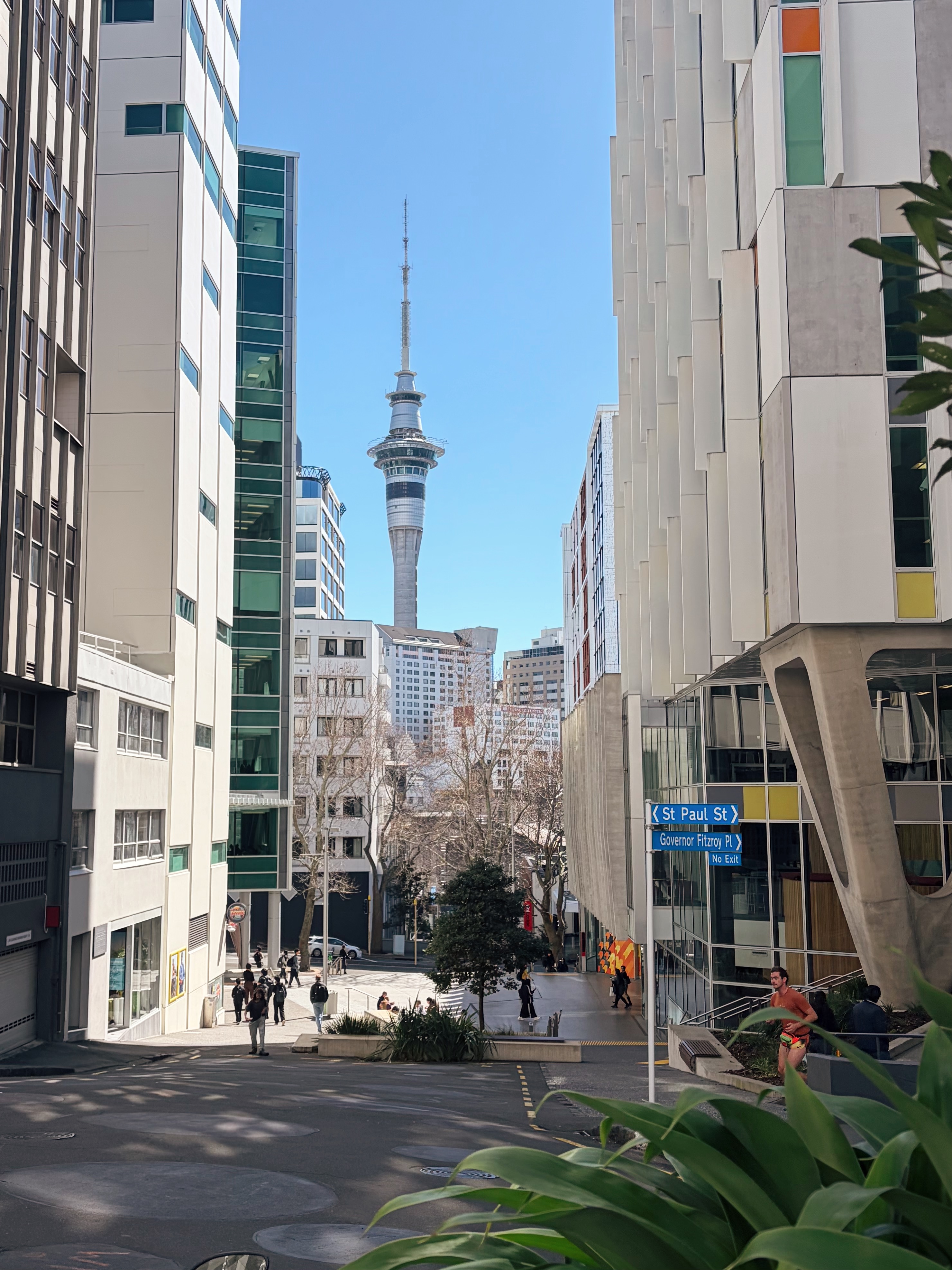 On the campus of Auckland University.